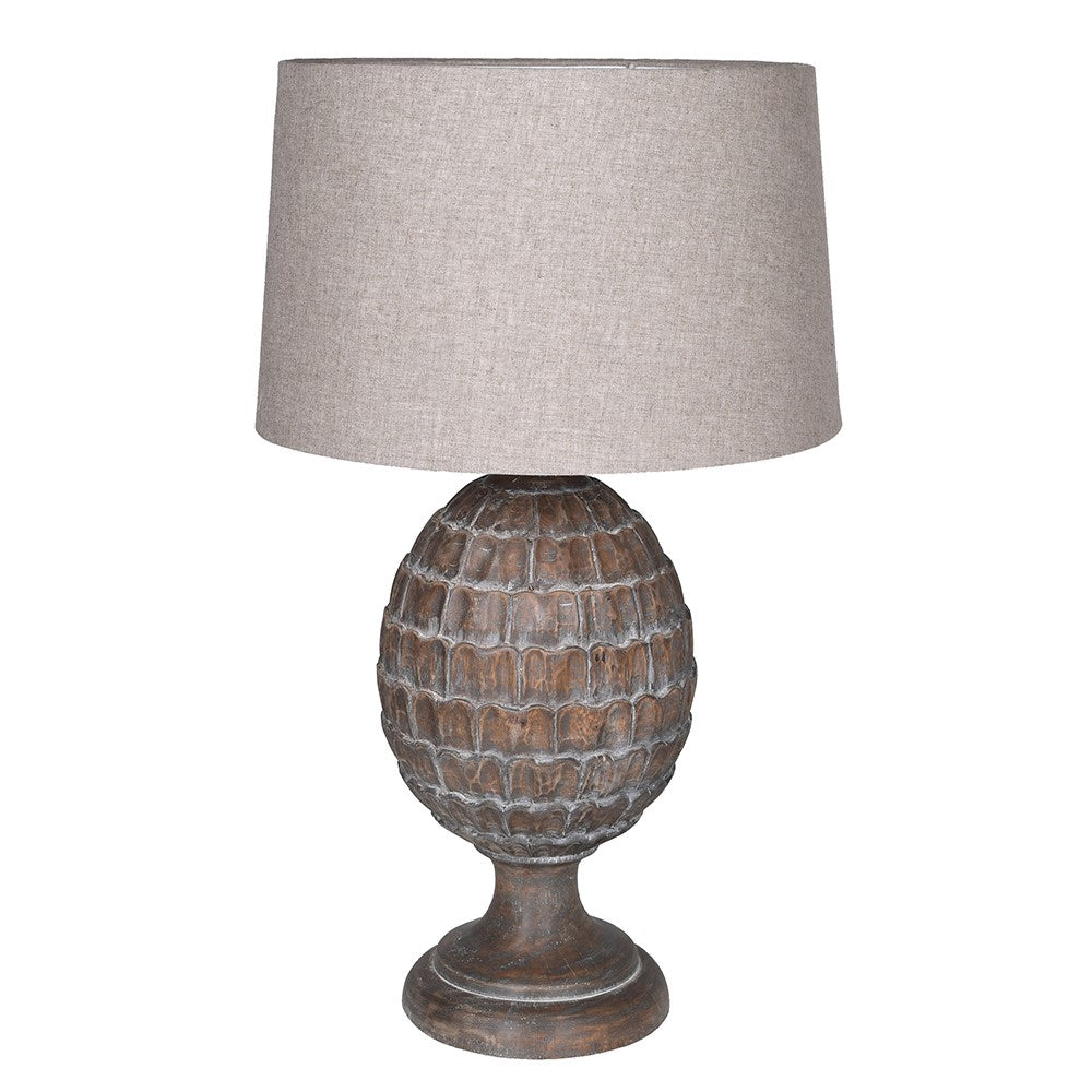 Aria Artichoke Shaped Table Lamp w/Linen Shade