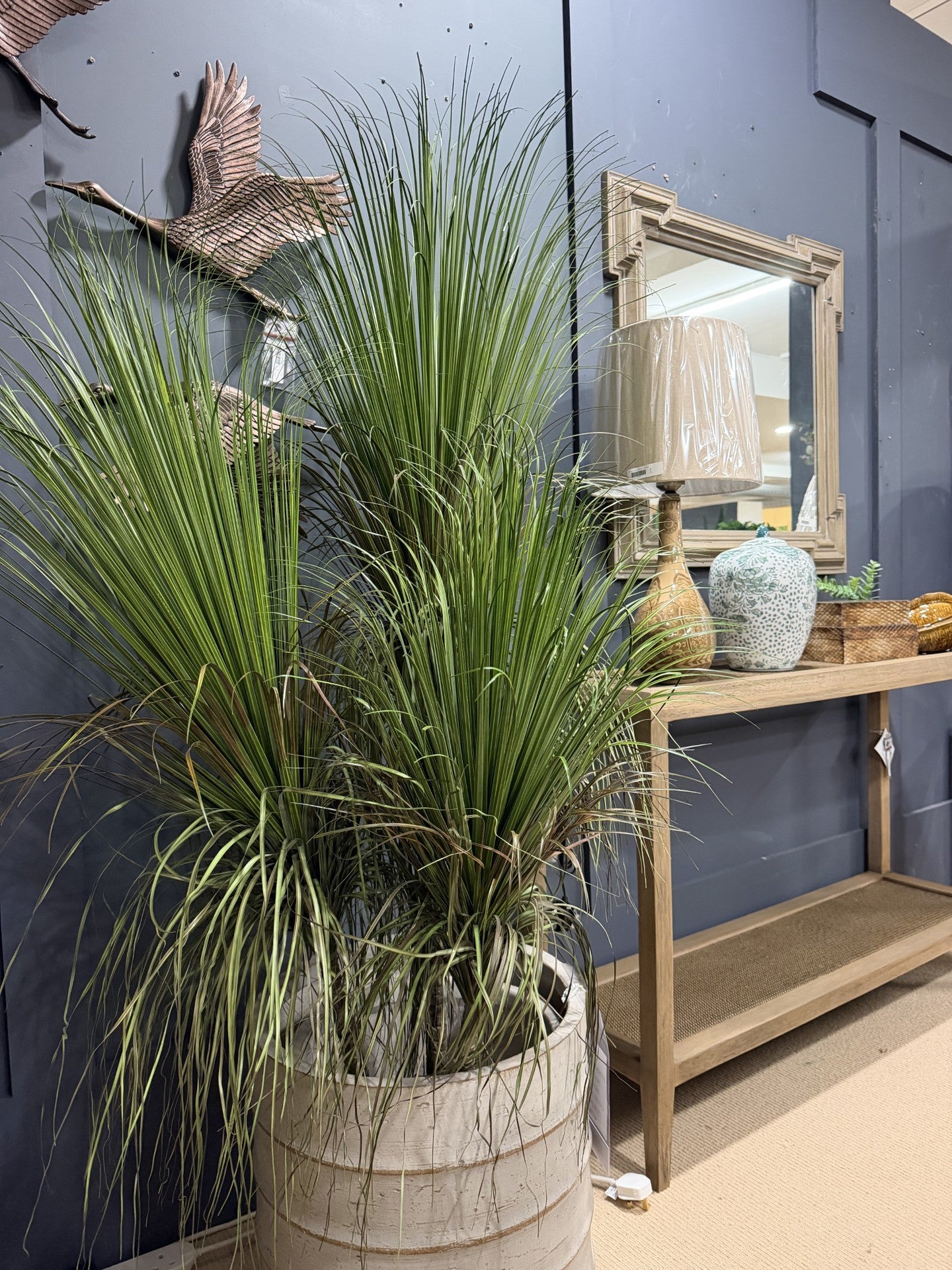 Artificial 3 Stem Grass Plant in Pot