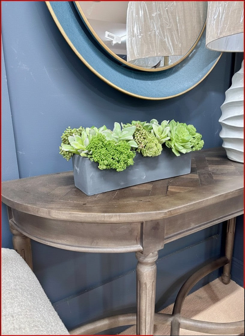 Artificial Succulent Arrangment in Grey Base