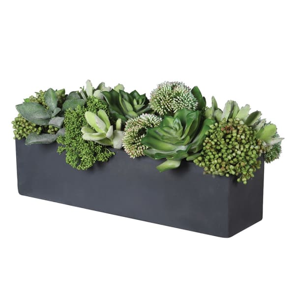 Artificial Succulent Arrangment in Grey Base