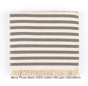 BARRA THROW BLACK 100X180