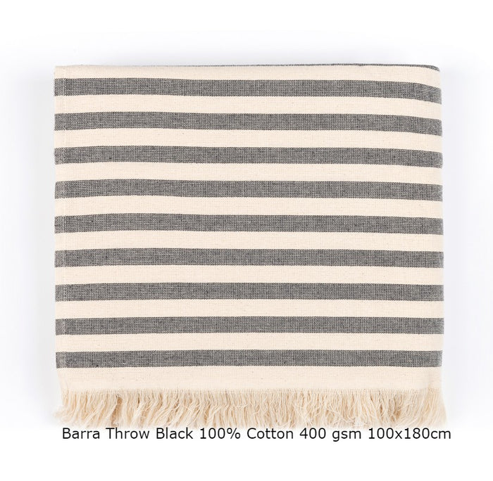 BARRA THROW BLACK 100X180