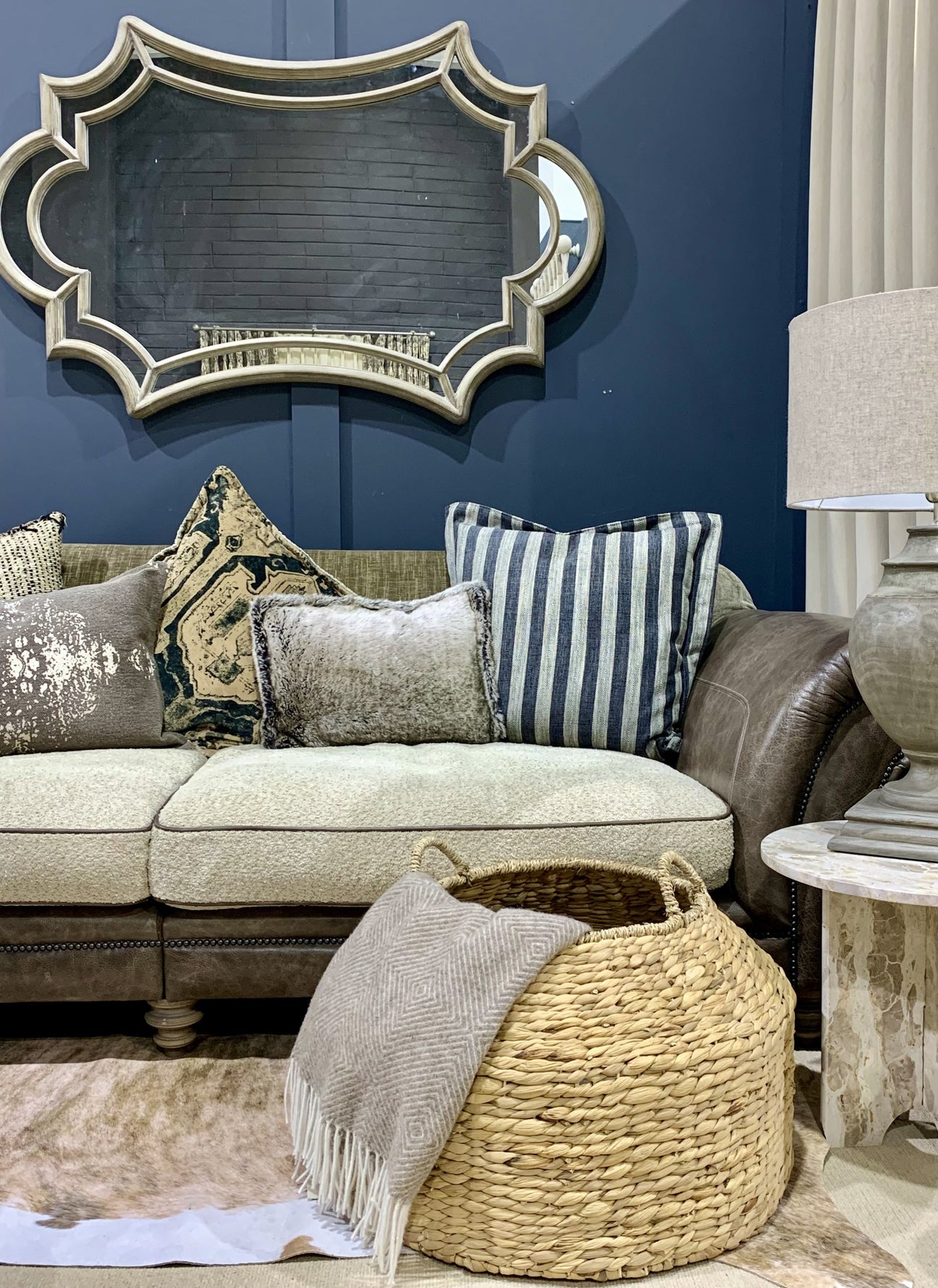 Basket with Water Hyacinth and Seagrass