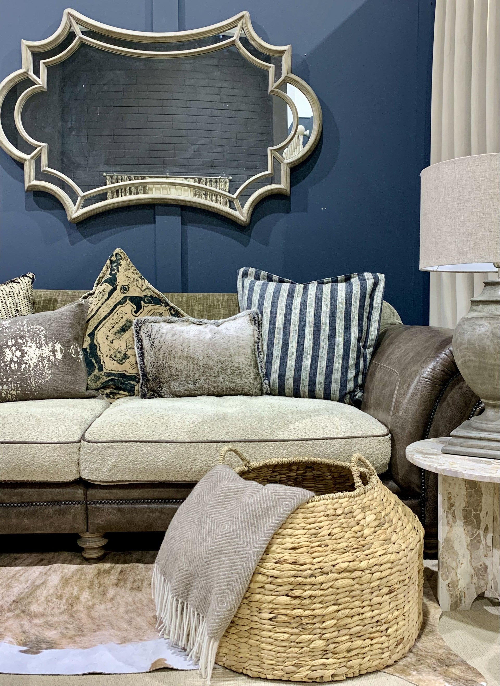 Basket with Water Hyacinth and Seagrass