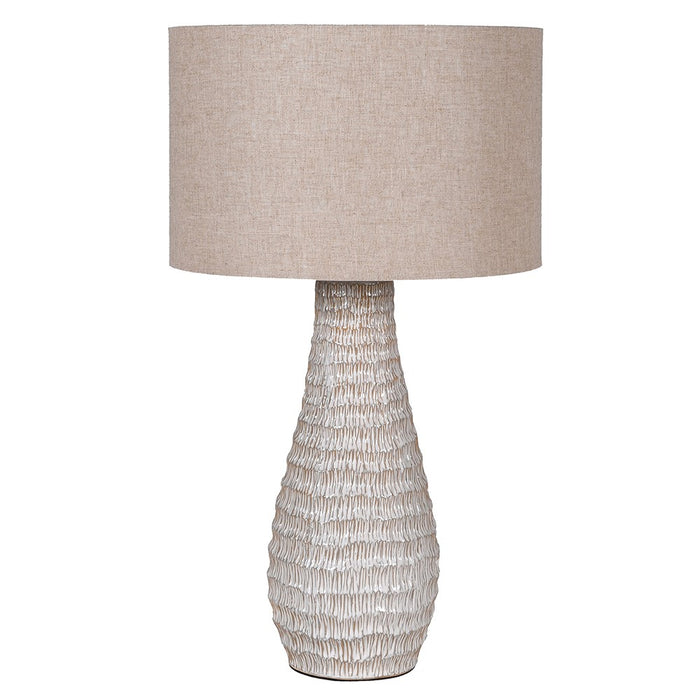Beige Textured Lamp with Shade