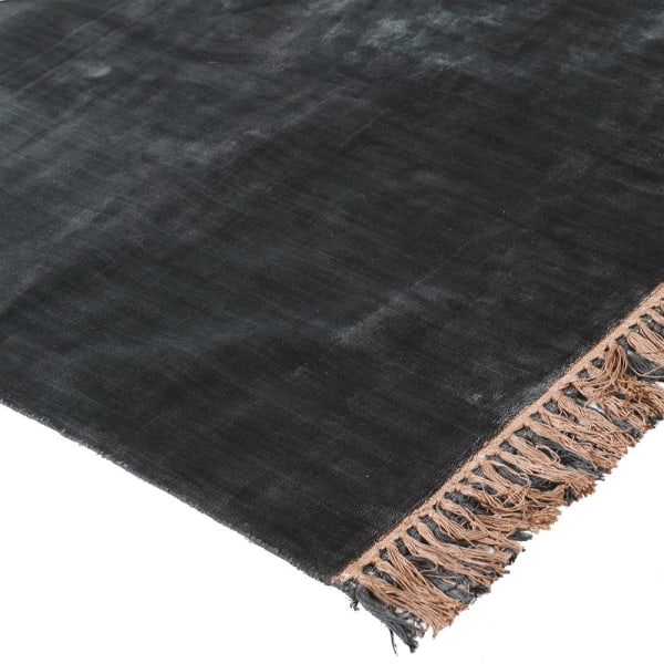 Blue Rug with Contrast Tassels