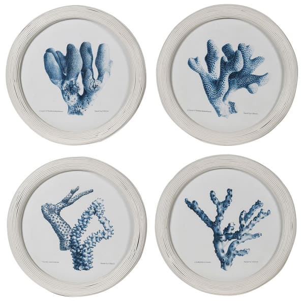 Blue Sea Coral Picture Set of 4