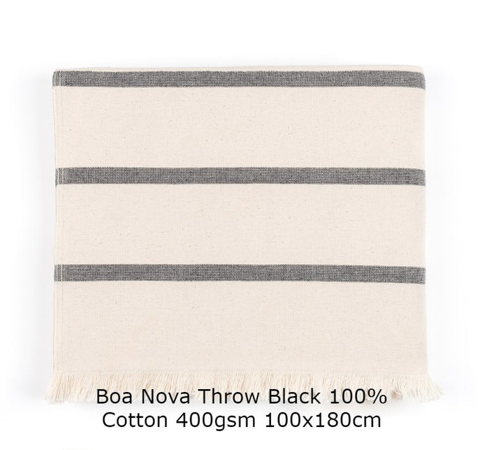 BOA-NOVA THROW BLACK 100X180