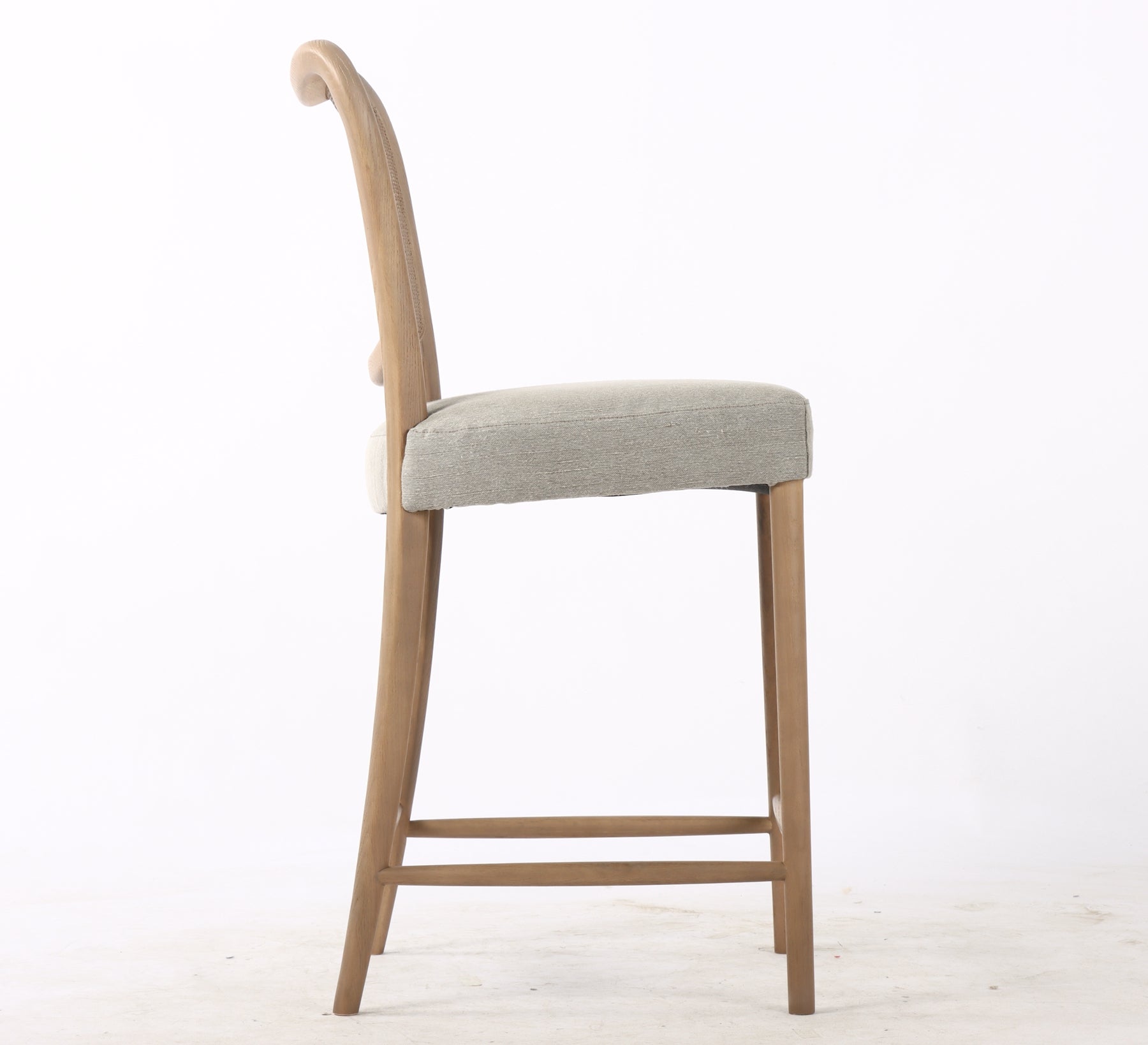 Bonnie Steeple Grey Fabric Counter Stool