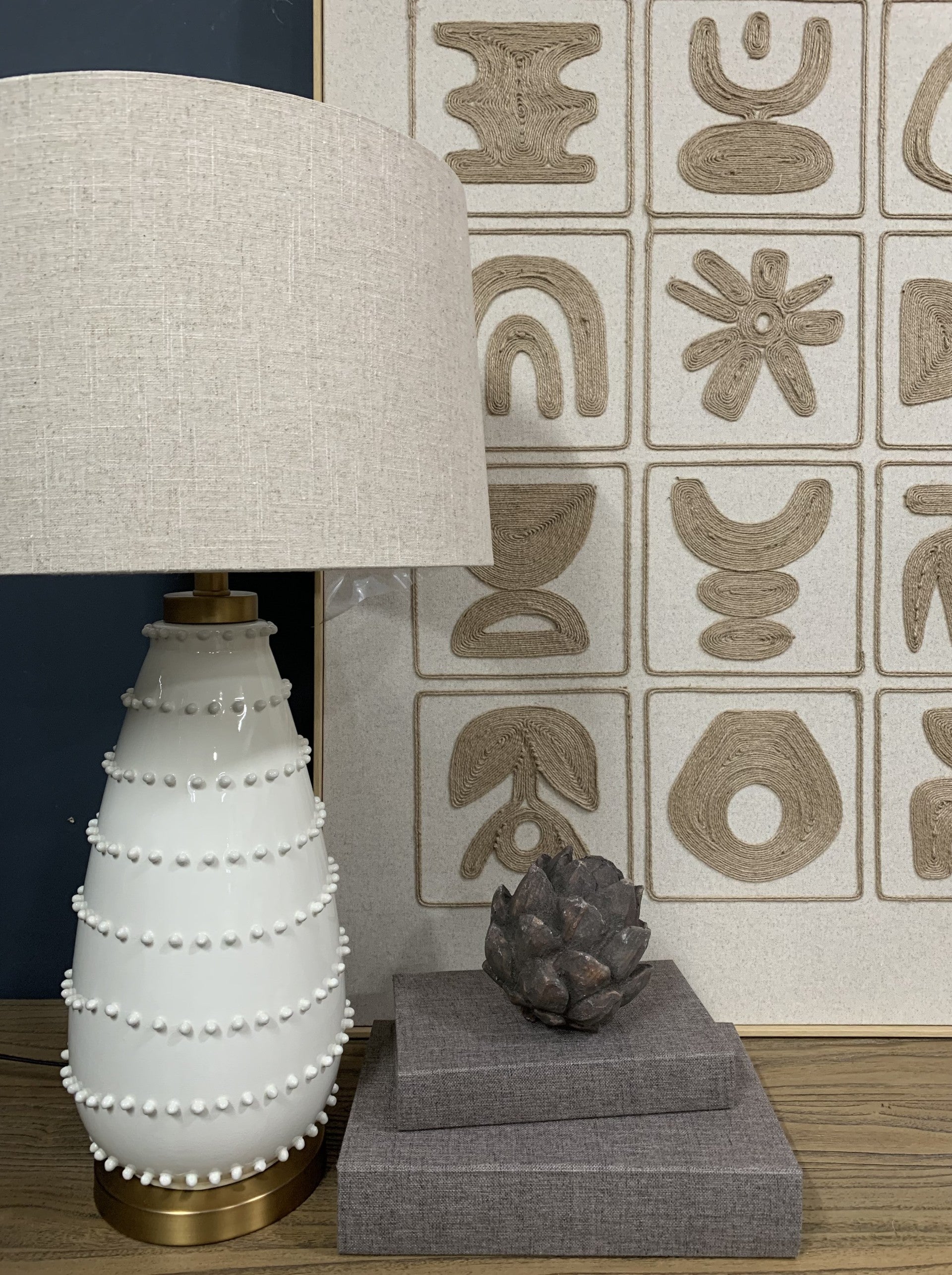 Book Boxes Woven in Grey Linen Set of 2