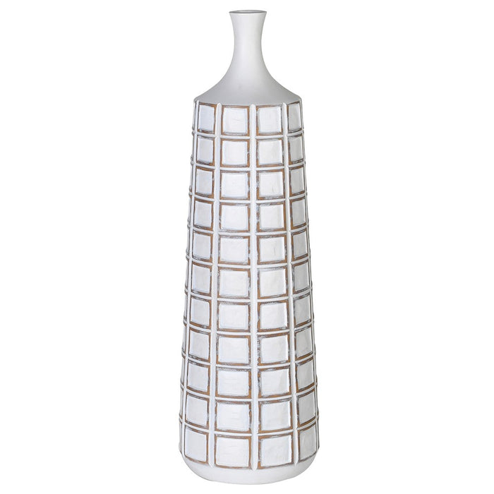 White Washed Squares Vase