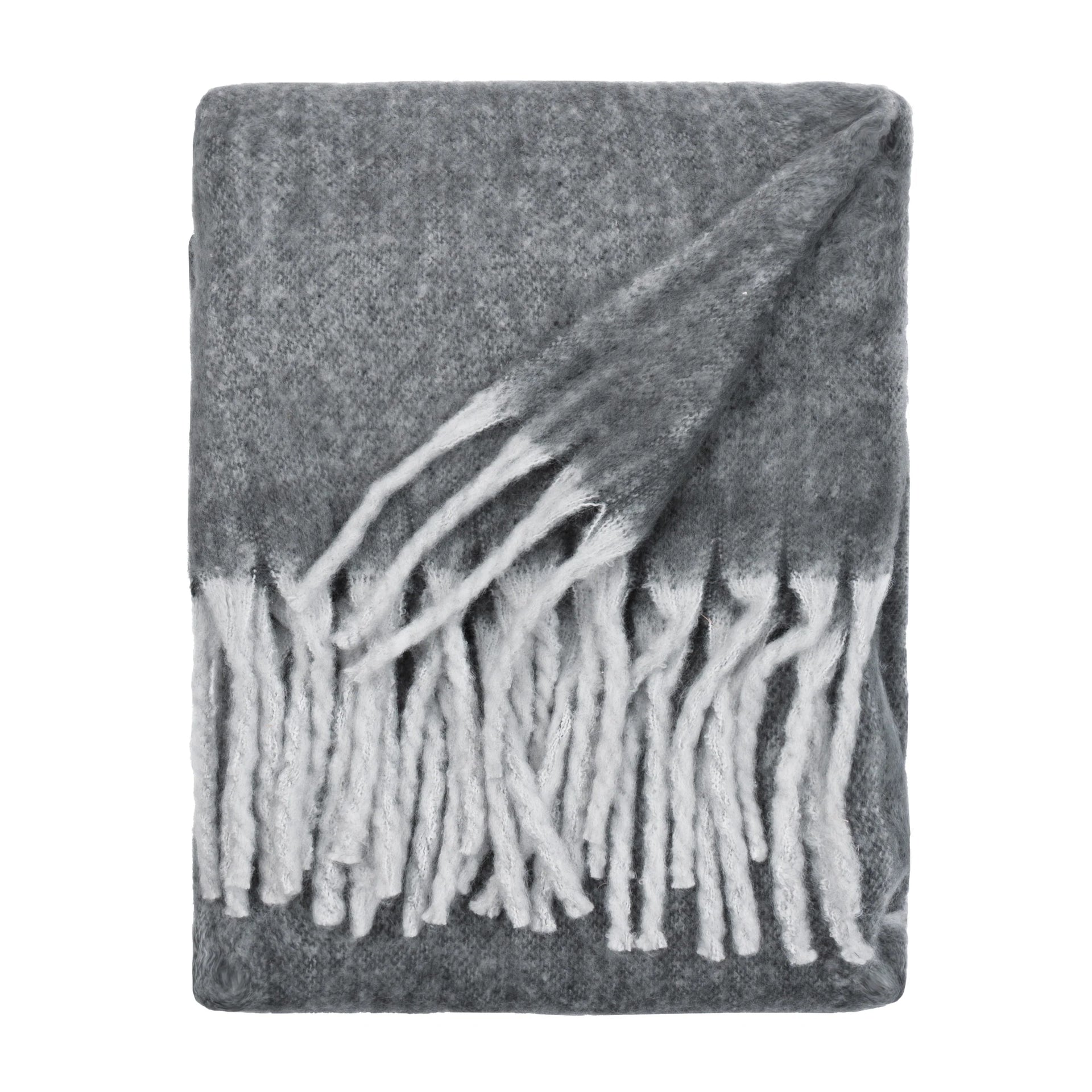 Cozy Woven Tasselled Throw Charcoal 140x180cm