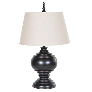 Temple Lamp w/Beige Linen Shade