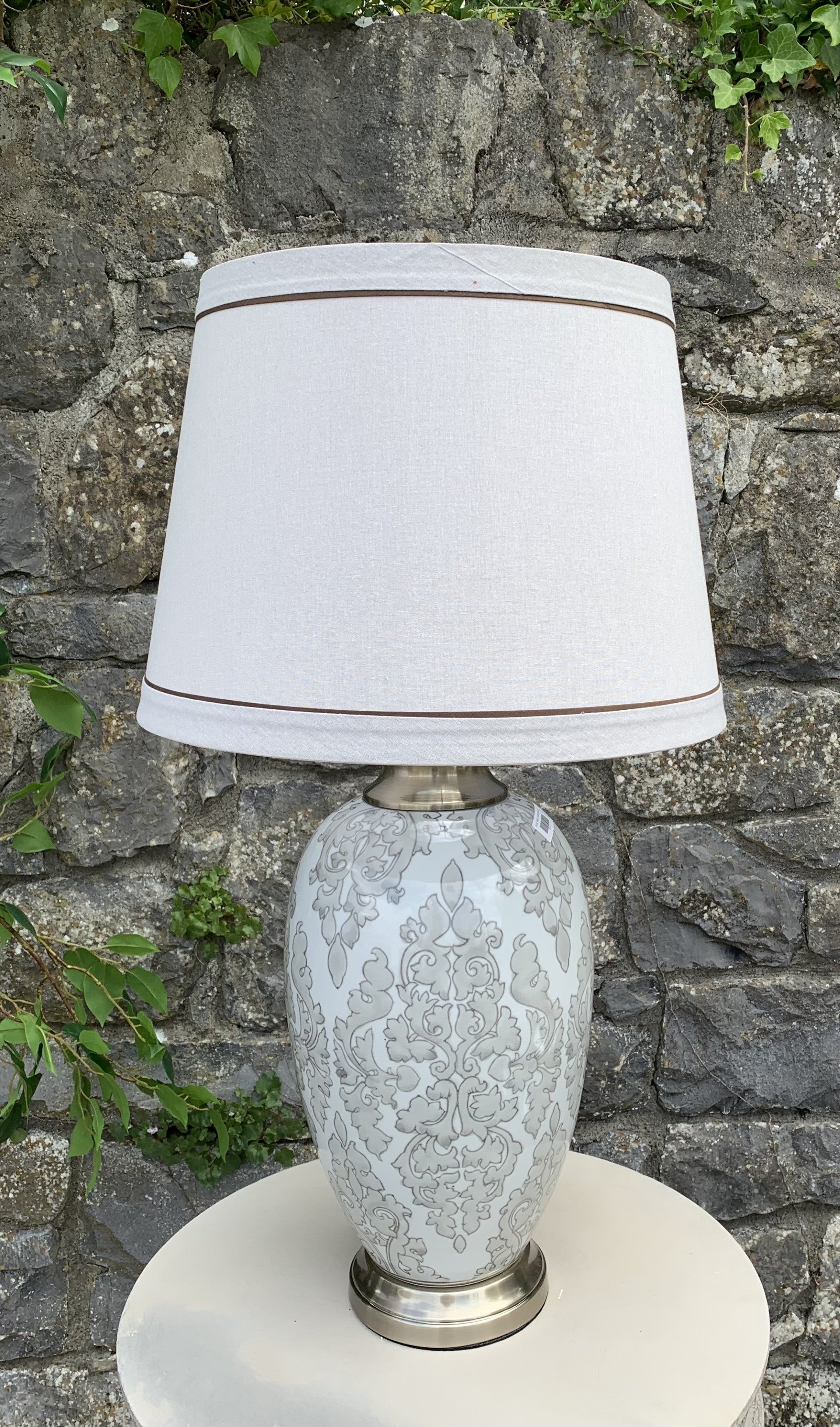 Calista Grey Lamp with Shade