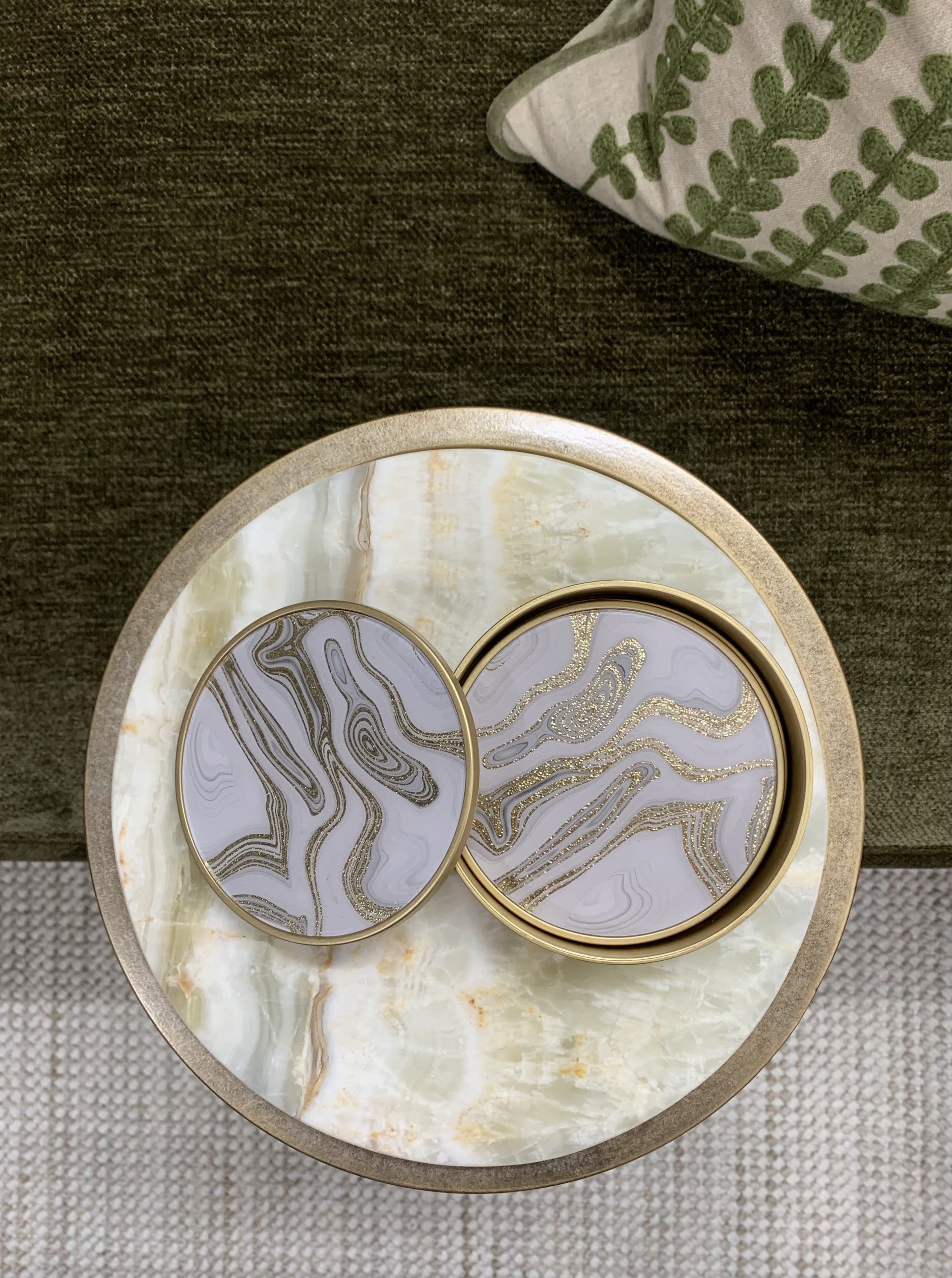 Coasters with Golden Swirls Set of 4