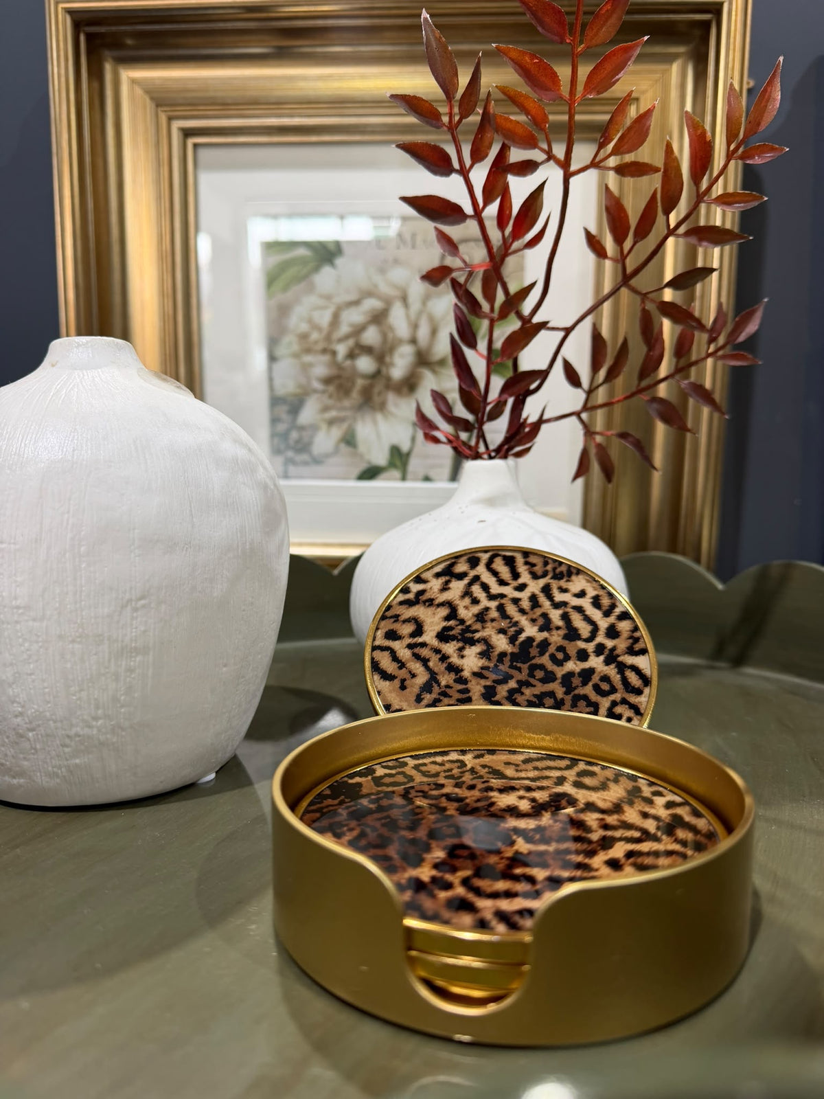 Coasters with Leopard Print Set of 4