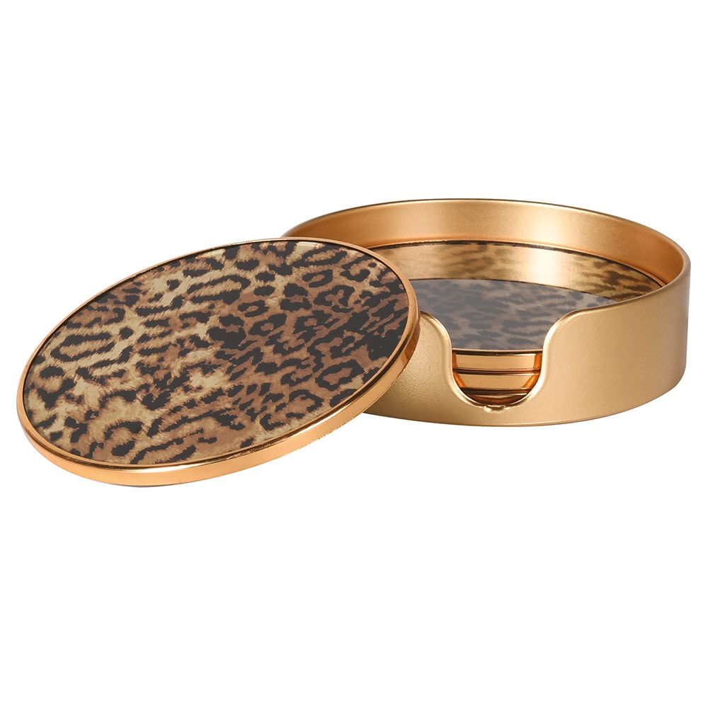 Coasters with Leopard Print Set of 4