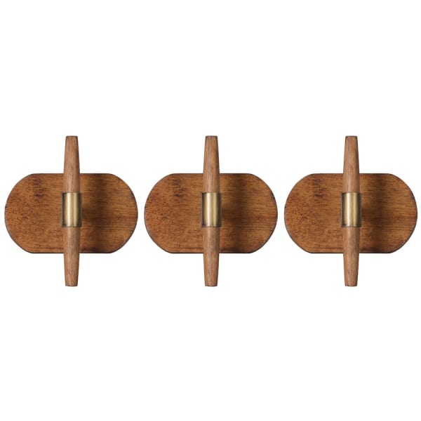 Coat Hooks in Wood Set of 3