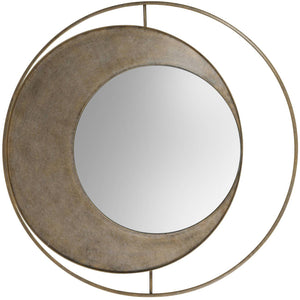 Concentric Circles Iron Mirror Aged Gold