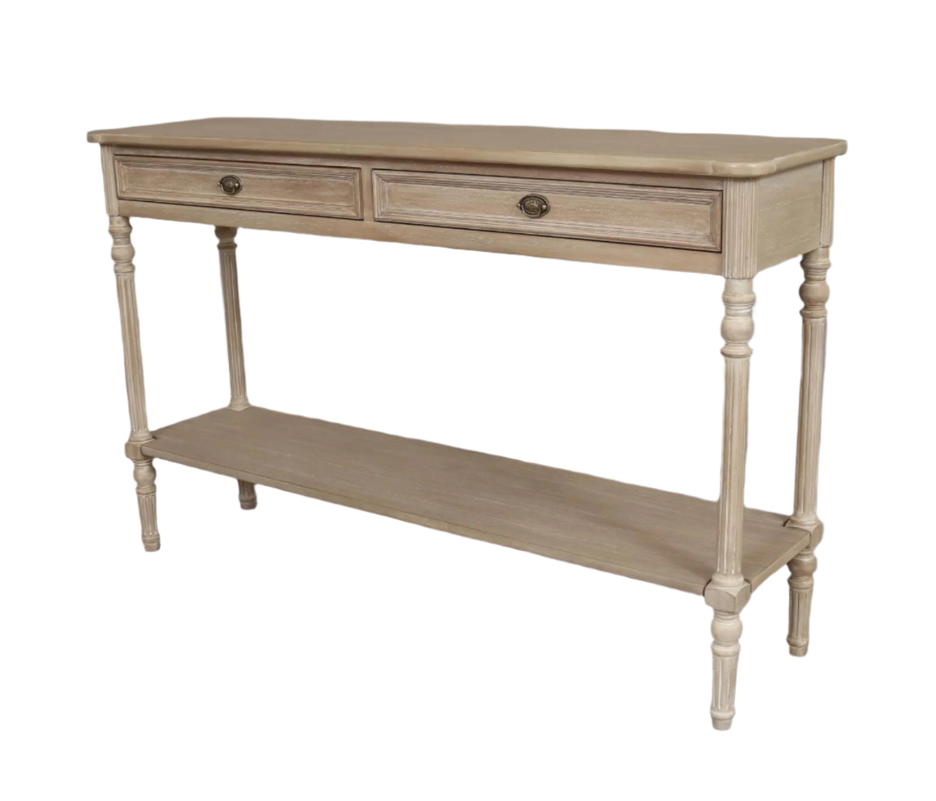 Willow 2 Drawer Console Table w/Shelf -Timber Wash