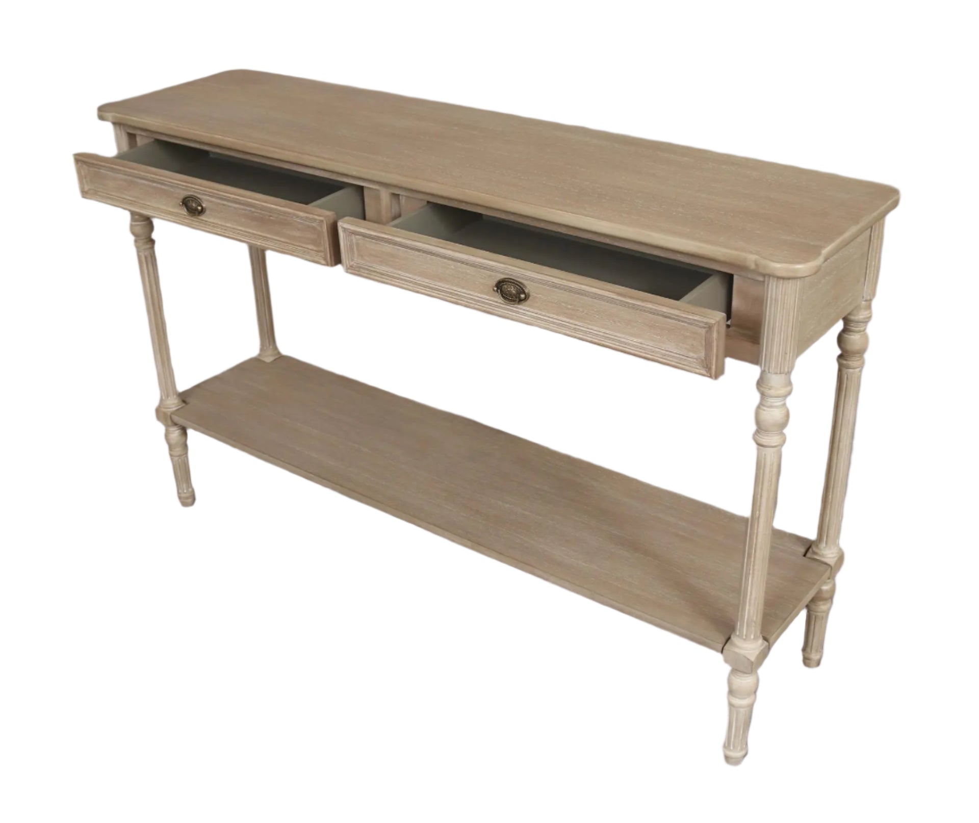 Willow 2 Drawer Console Table w/Shelf -Timber Wash