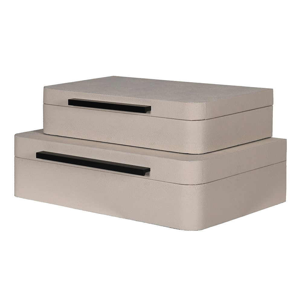 Cream Keepsake Boxes Set of 2