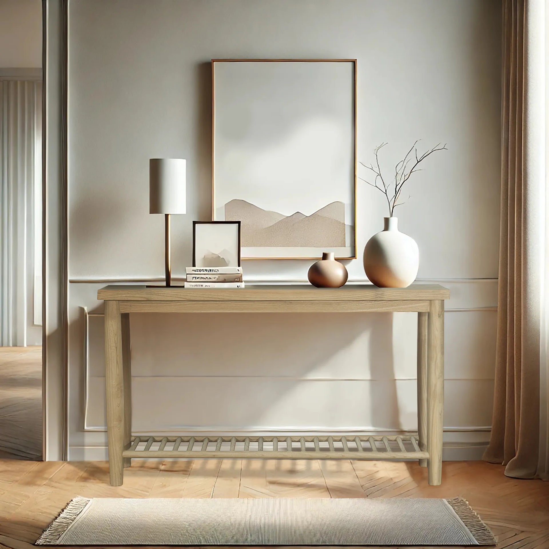 DAKOTA Console Table w/Shelf - OAK