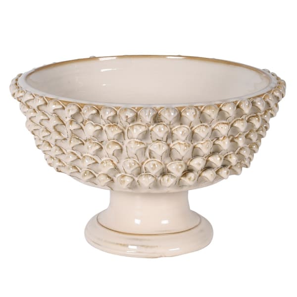 Decorative Ivory Footed Bowl