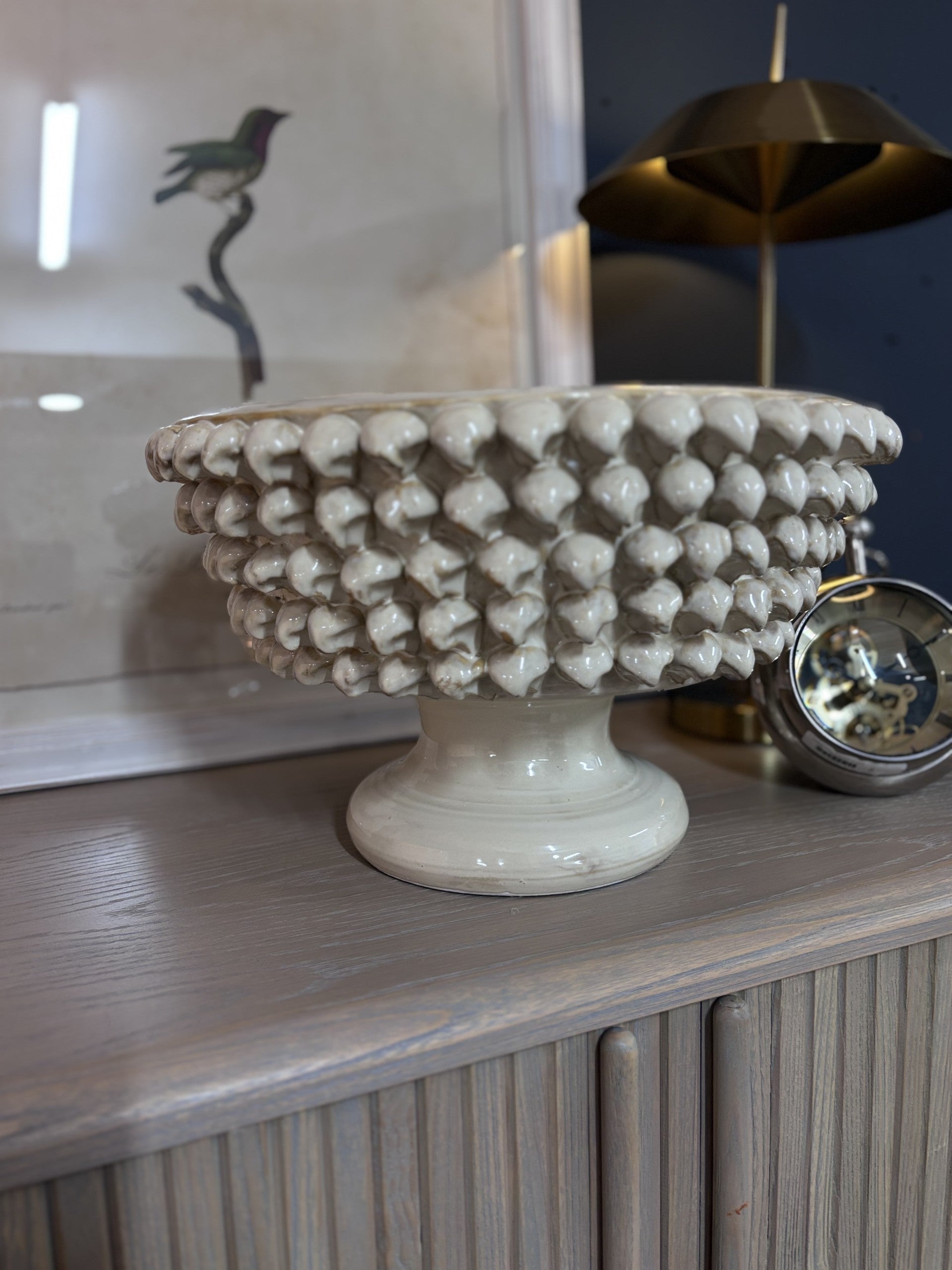 Decorative Ivory Footed Bowl