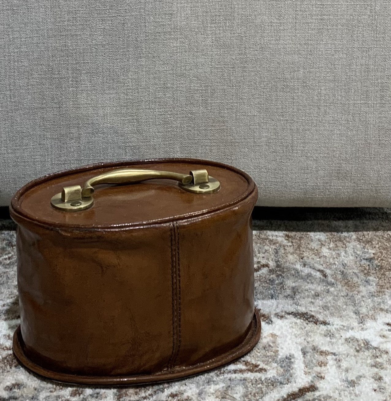 Door Stop in Tan Leather