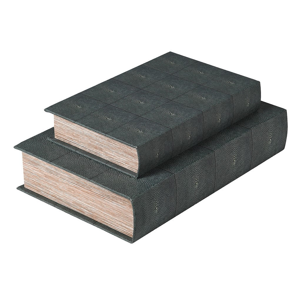 Eden Faux Shagreen Book Boxes Set of 2
