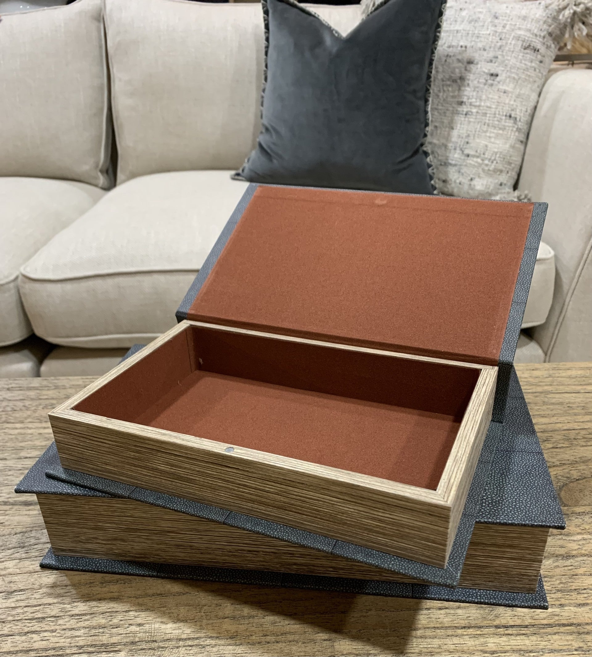 Eden Faux Shagreen Book Boxes Set of 2