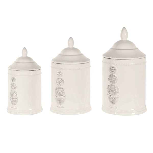 Embossed Storage Jars Set of 3