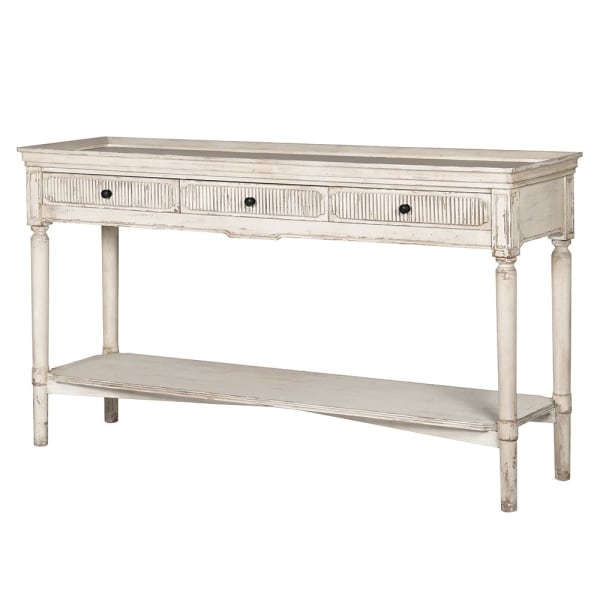 Emmett 3 Drawer Ribbed Console Table