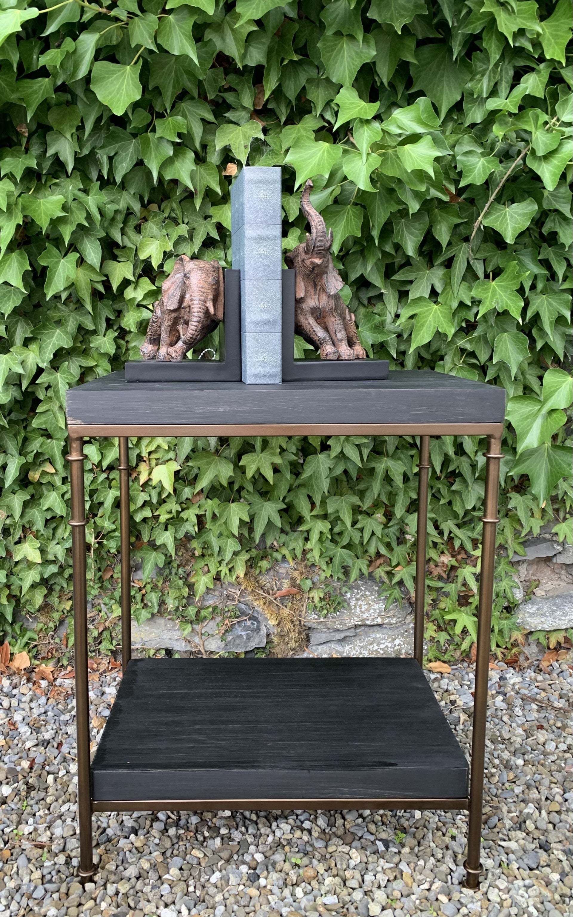 Everly Brass/Mango Wood Side Table