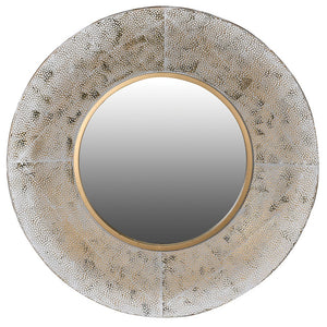 White Wash Round Mirror