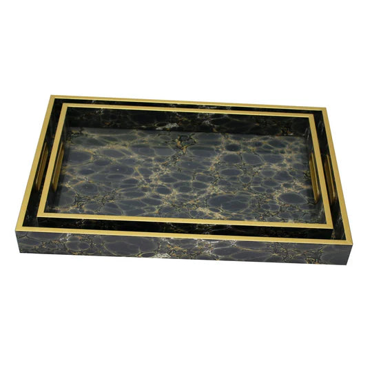 Serving Tray Set/2 deep Blue