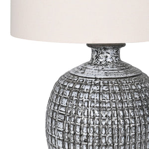 Textured Grey Lamp w/Shade