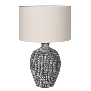 Textured Grey Lamp w/Shade