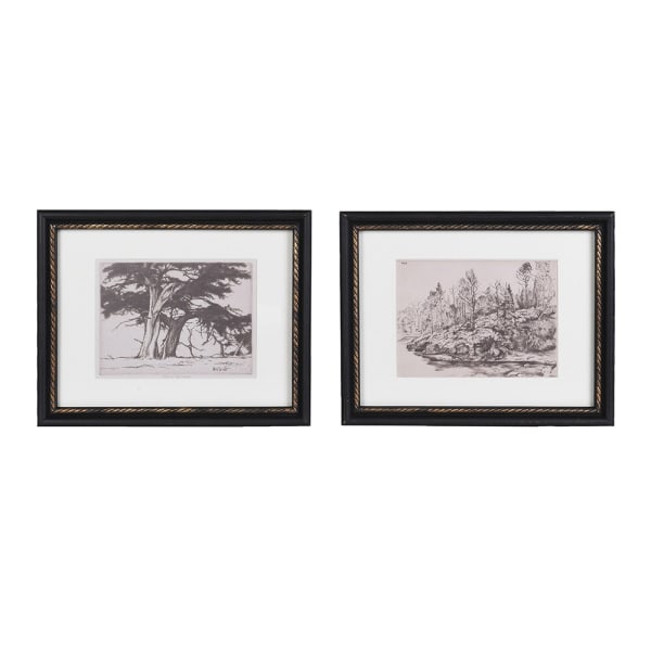 Framed Cedar & Stream Pictures Set of 2