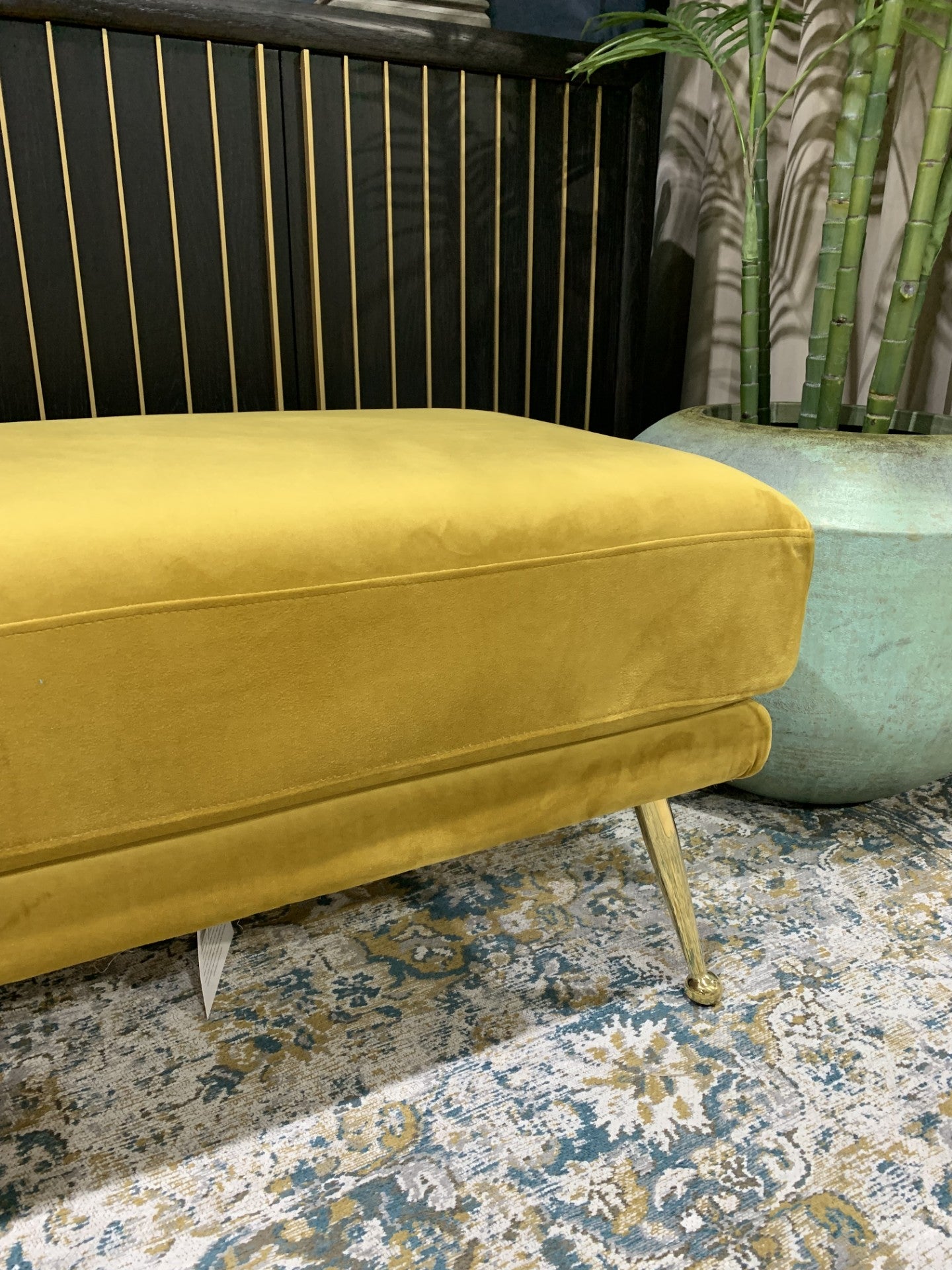 Golden Velvet Bench