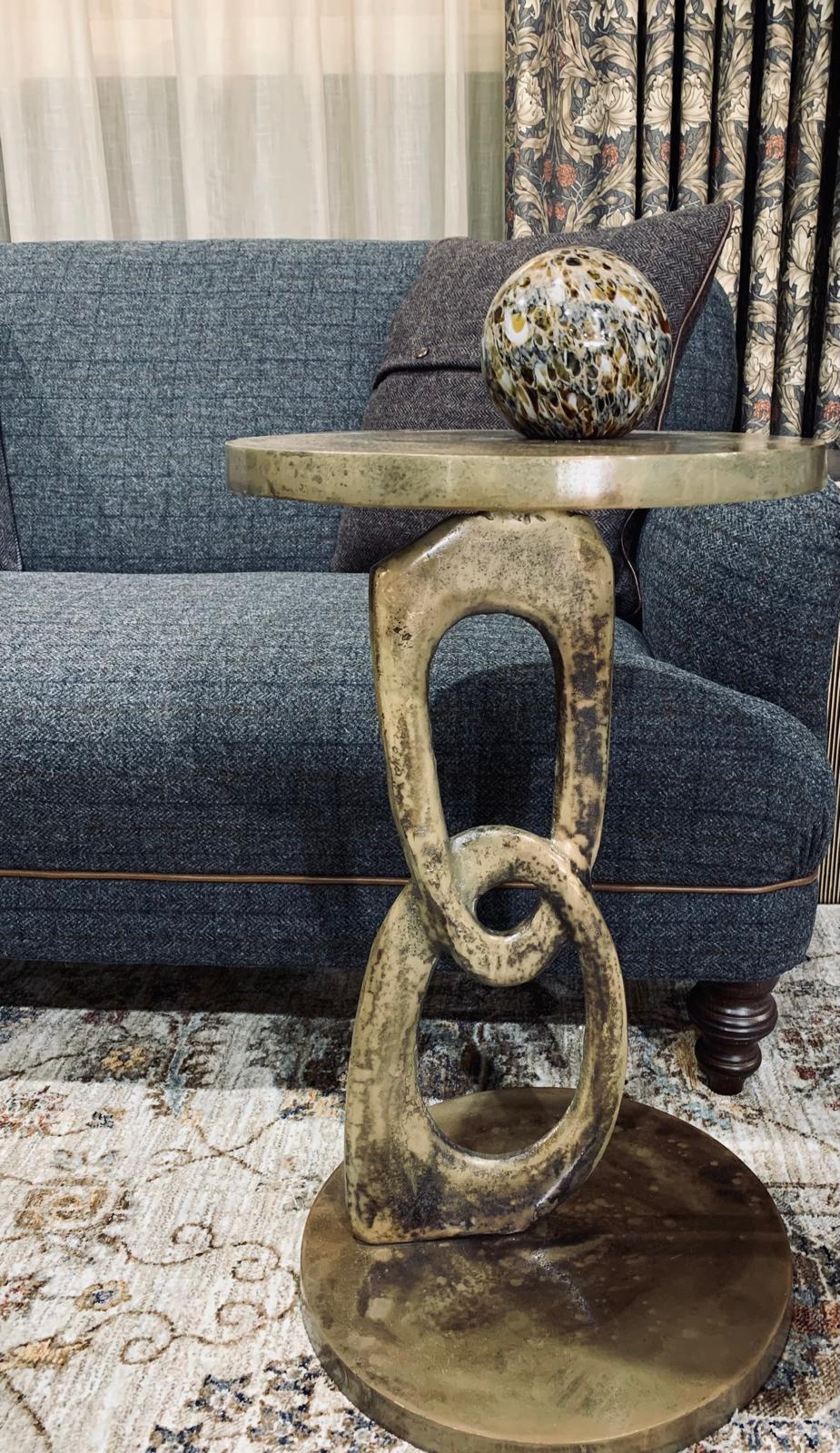 Grace Burnish Pewter Link Side Table