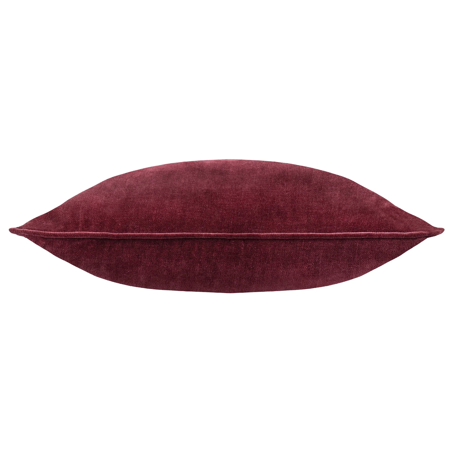Heavy Chenille Piped Cushion Beetroot Feather Filled 50X50