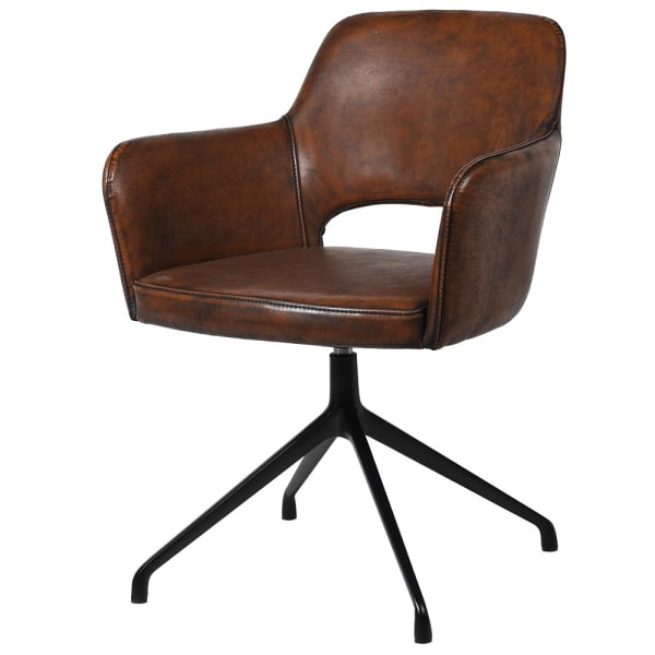 Harrison Vintage Brown Swivel Dining Chair