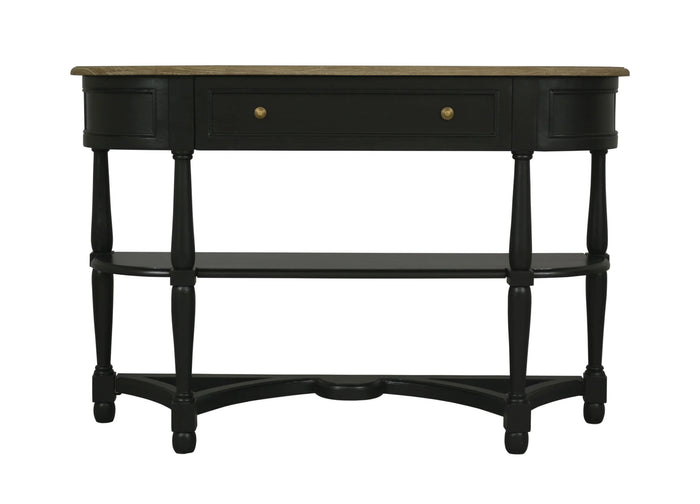 Jardin 1 Drawer Console Table w/2 Shelves Black