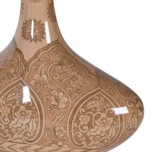 Brown Floral Lamp w. Shade