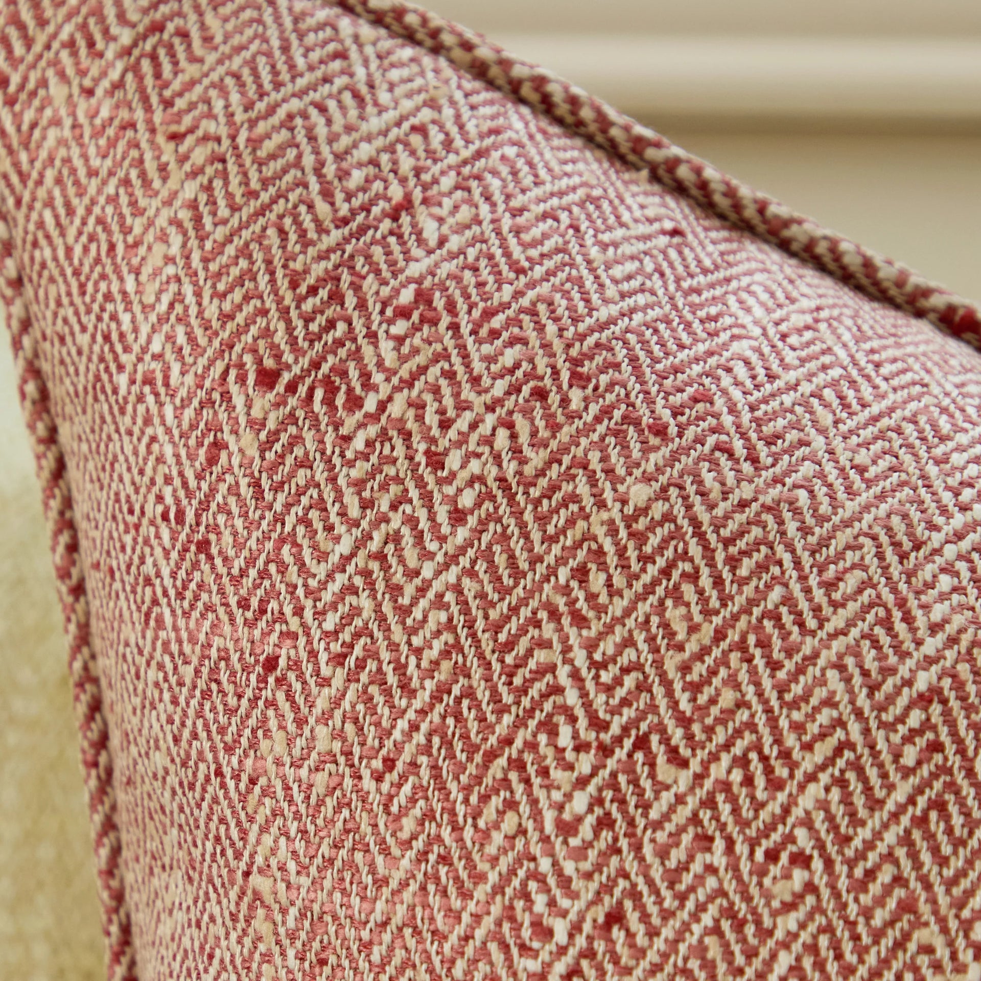 Jedburgh Textured Woven Square Cushion Garnet 50x50