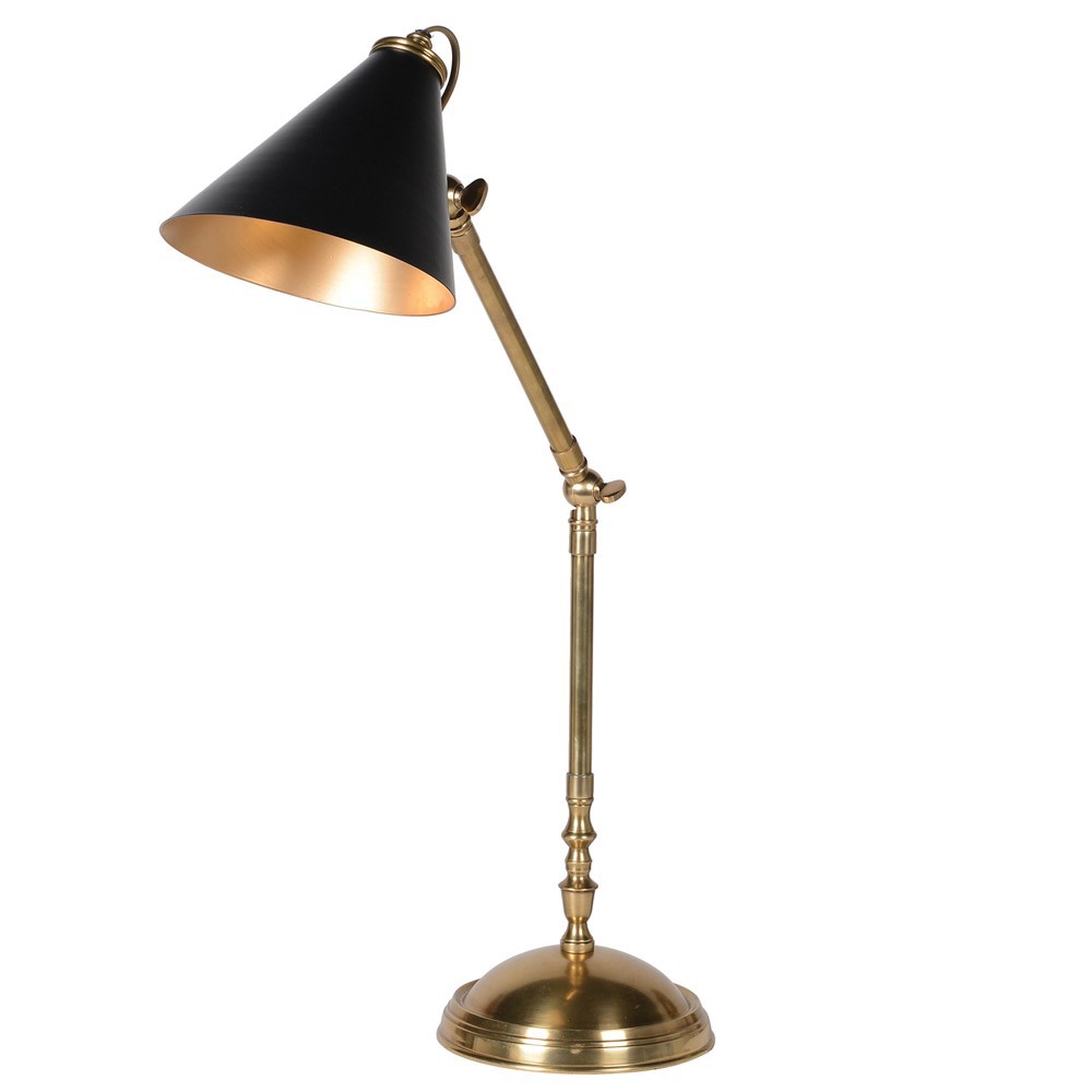 KAI Brass Desk Lamp with Metal Shade