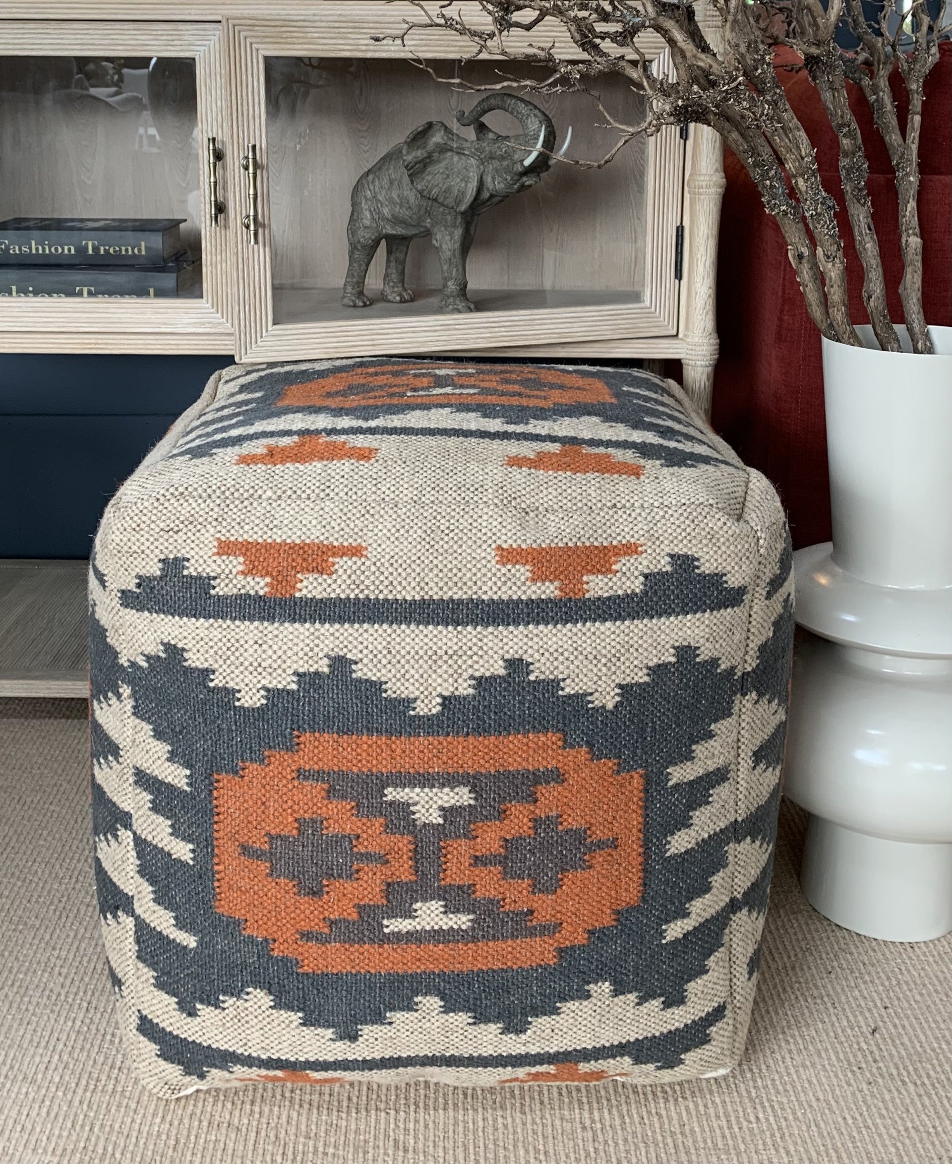 Kyla Square Atlas Pouf