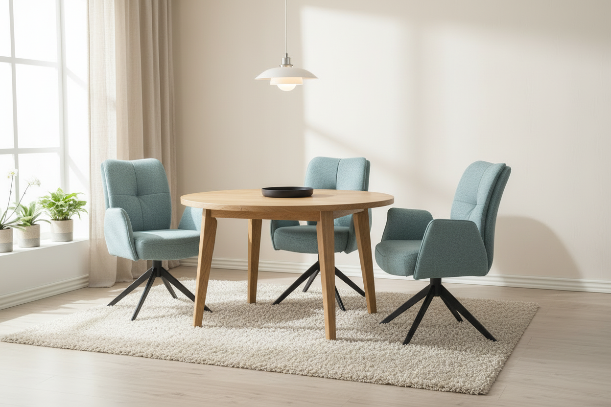 Lars Ocean Blue Swivel Chair